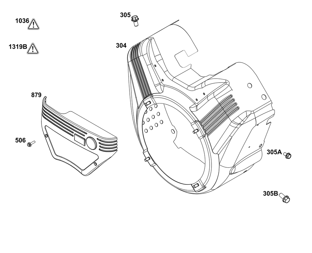 Blower Housing Group Diagram and Parts List for 386447-3202-B5 200000 - 399999 Briggs and Stratton Engine